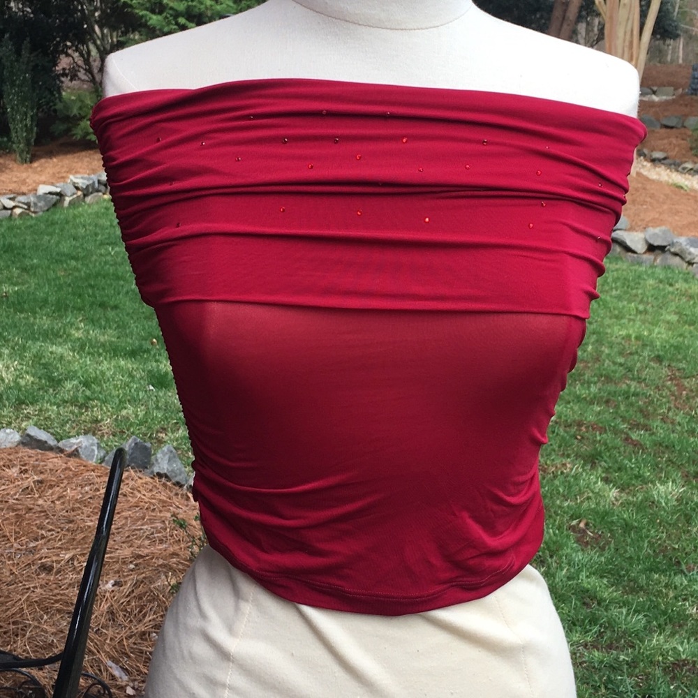 Red Bebe tube top